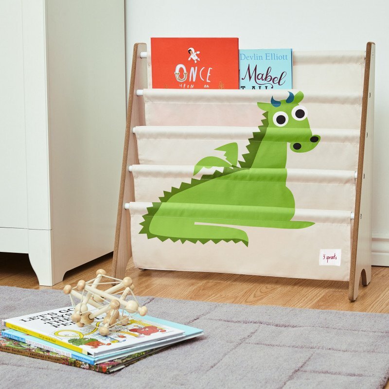 3 Sprouts Raft organizator de carti pentru copii Dragon