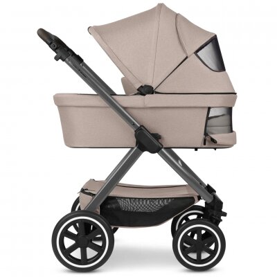 ABC DESIGN Carucior 2 in 1 pentru copii Samba 2 Camel cu suspensie maner telescopic frana de mana greutate admisa 22 kg