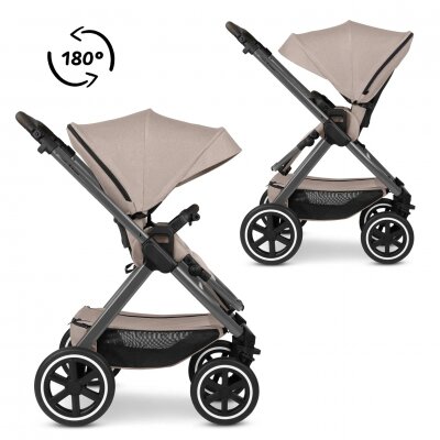 ABC DESIGN Carucior 2 in 1 pentru copii Samba 2 Camel cu suspensie maner telescopic frana de mana greutate admisa 22 kg