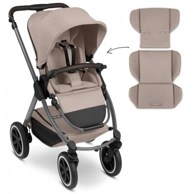 ABC DESIGN Carucior 2 in 1 pentru copii Samba 2 Camel cu suspensie maner telescopic frana de mana greutate admisa 22 kg