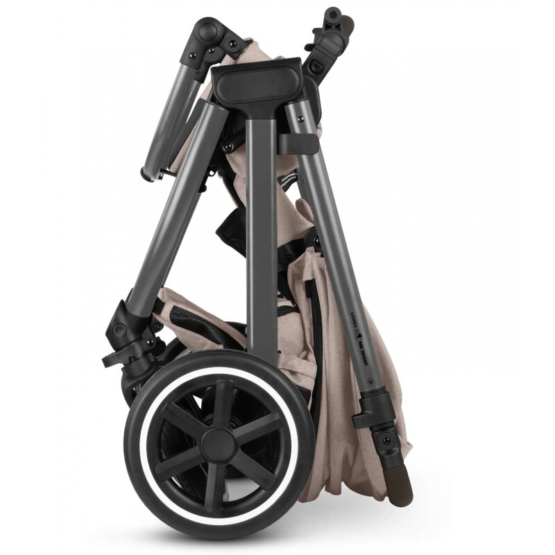 ABC DESIGN Carucir 3 in 1 pentru copii Samba 2 Camel cu scaun auto testat ADAC suspensie maner telescopic frana de mana greutate admisa 22 kg