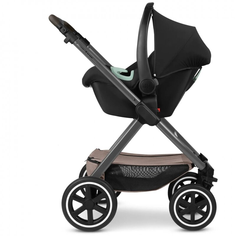 ABC DESIGN Carucir 3 in 1 pentru copii Samba 2 Camel cu scaun auto testat ADAC suspensie maner telescopic frana de mana greutate admisa 22 kg