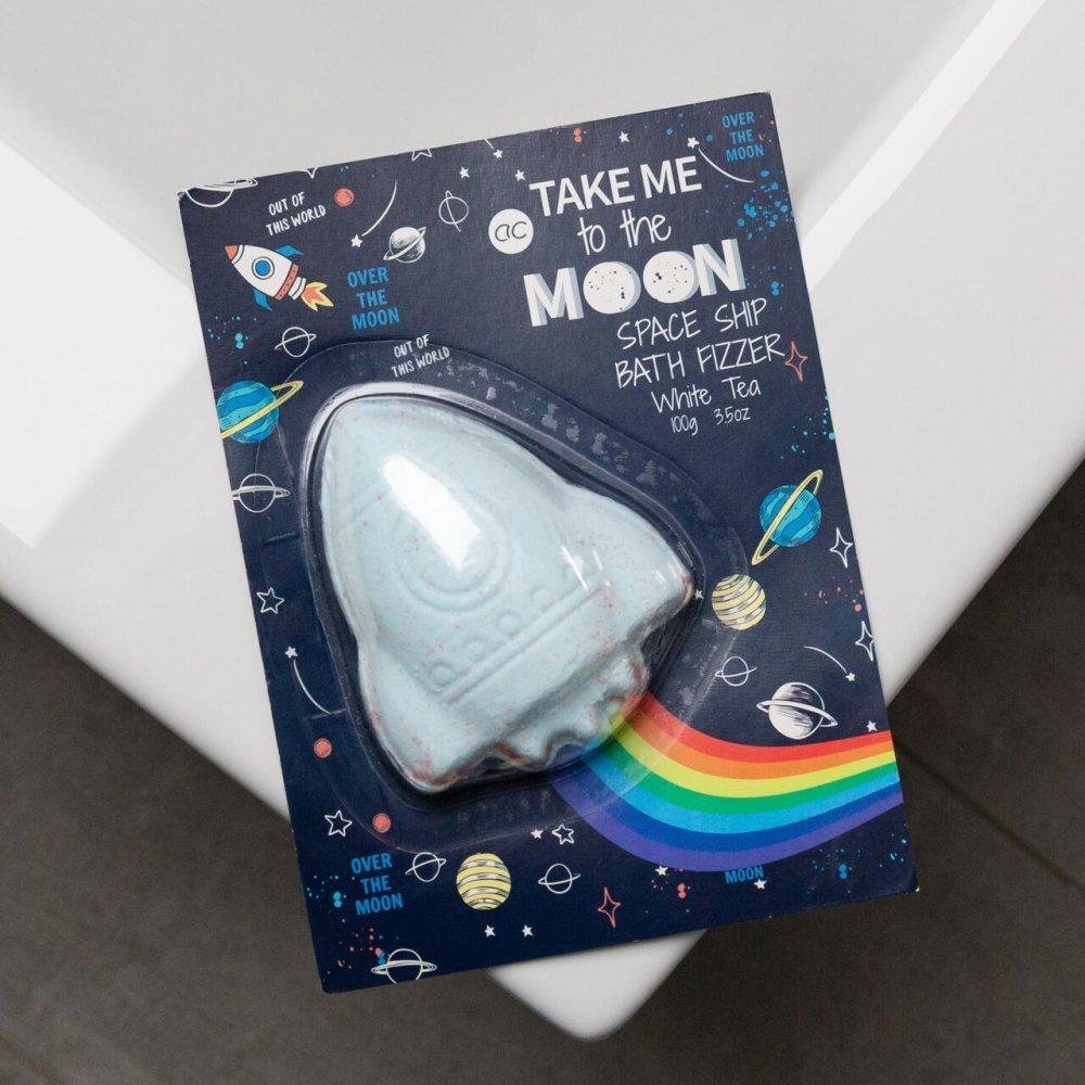 Accentra Bomba efervescenta de baie pentru copii Take me to the Moon Rainbow Trail Effect 100g
