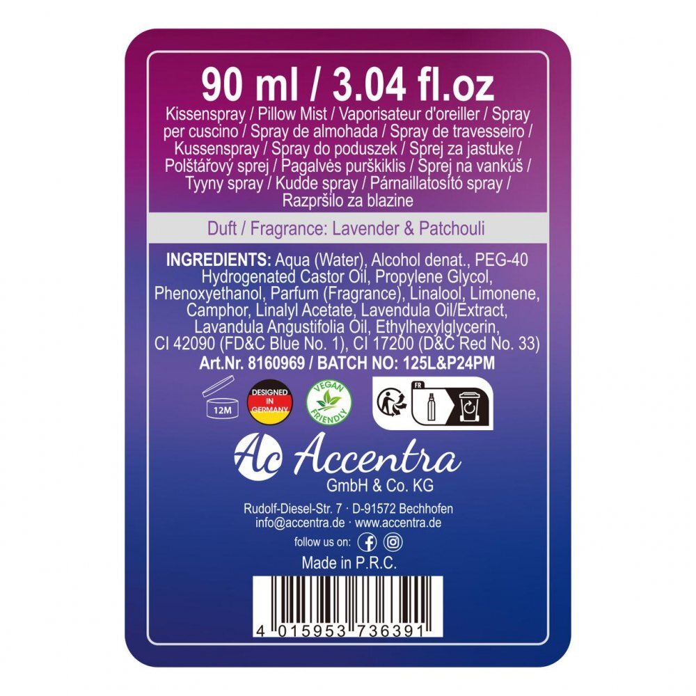Accentra Spray pentru perna Sleep Well Lavender Patchouli 90 ml