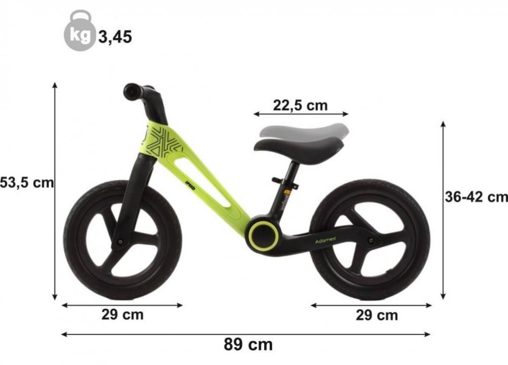 Adamex Bicicleta de echilibru pentru copii Speed M8 pliabila fara pedale cu Saua reglabila si manere confortabile 2-5 ani pana la 35 kg Black Onyx