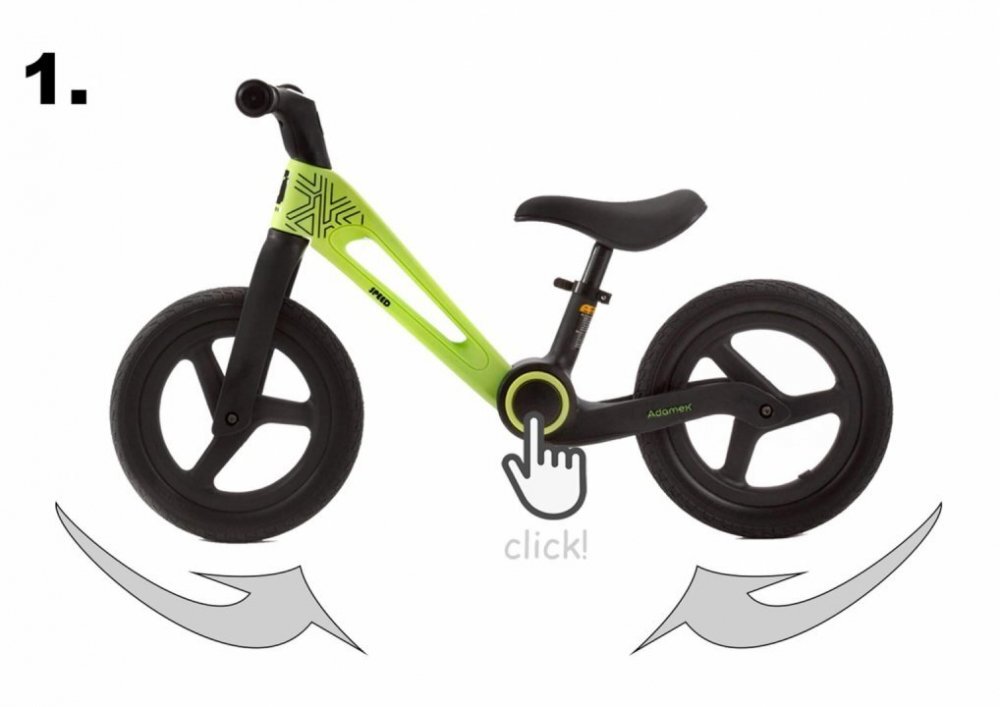 Adamex Bicicleta de echilibru pentru copii Speed M8 pliabila fara pedale cu Saua reglabila si manere confortabile 2-5 ani pana la 35 kg Mellow Yellow