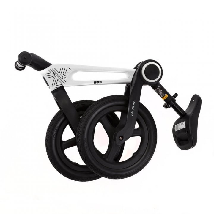 Adamex Bicicleta de echilibru pentru copii Speed M8 pliabila fara pedale cu Saua reglabila si manere confortabile 2-5 ani pana la 35 kg Snow White