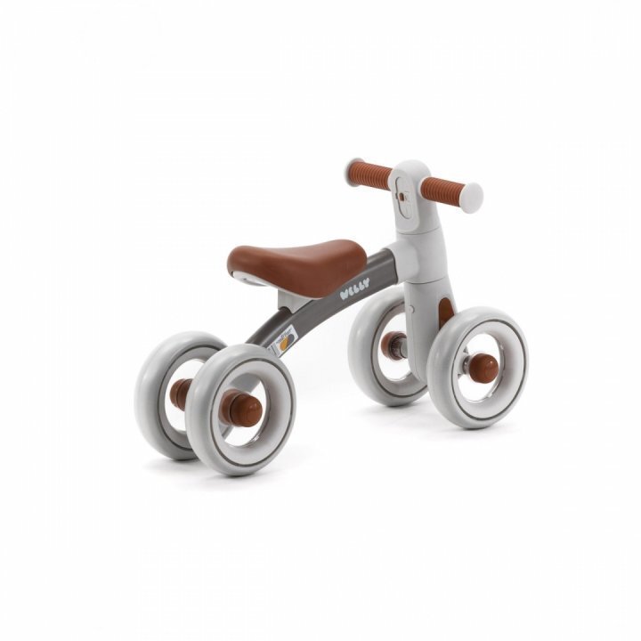 Adamex Bicicleta de echilibru pentru copii Welly cu 4 roti 3 moduri de iluminare LED in ghidon testata EN71 Caramel Grey