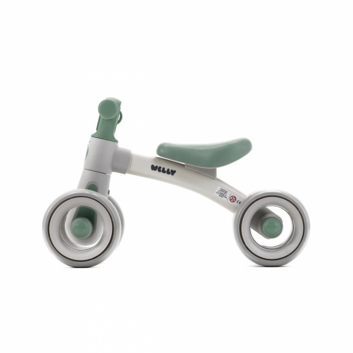 Adamex Bicicleta de echilibru pentru copii Welly cu 4 roti 3 moduri de iluminare LED in ghidon testata EN71 Grey Mint