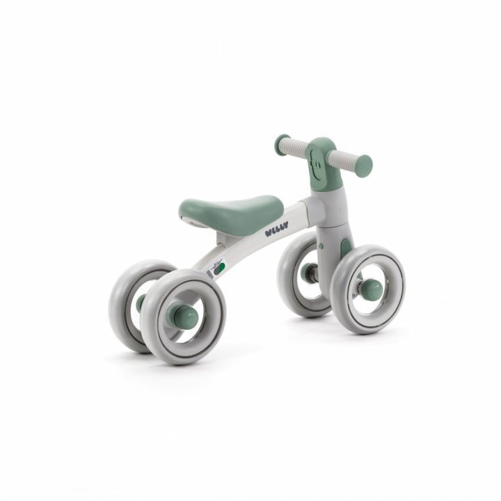 Adamex Bicicleta de echilibru pentru copii Welly cu 4 roti 3 moduri de iluminare LED in ghidon testata EN71 Grey Mint