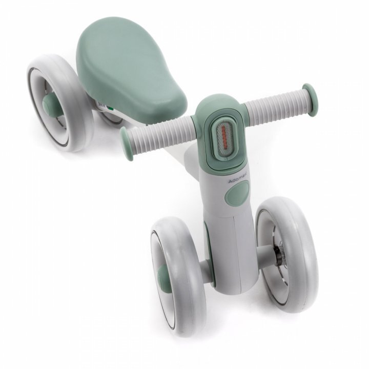 Adamex Bicicleta de echilibru pentru copii Welly cu 4 roti 3 moduri de iluminare LED in ghidon testata EN71 Grey Mint