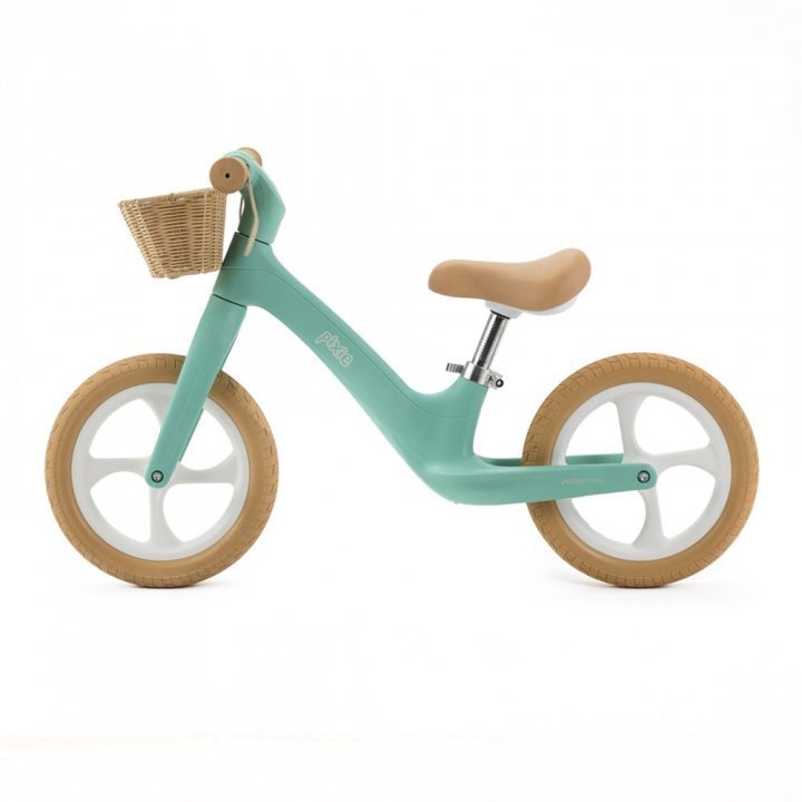 Adamex Bicicleta fara pedale pentru copii Pixie cu roti de 12 inch din spuma PU cu cosulet design retro scaun reglabil inaltime sezut 33-43 cm sarcina maxima admisa 50 kg 2-6 ani Prestige Mint