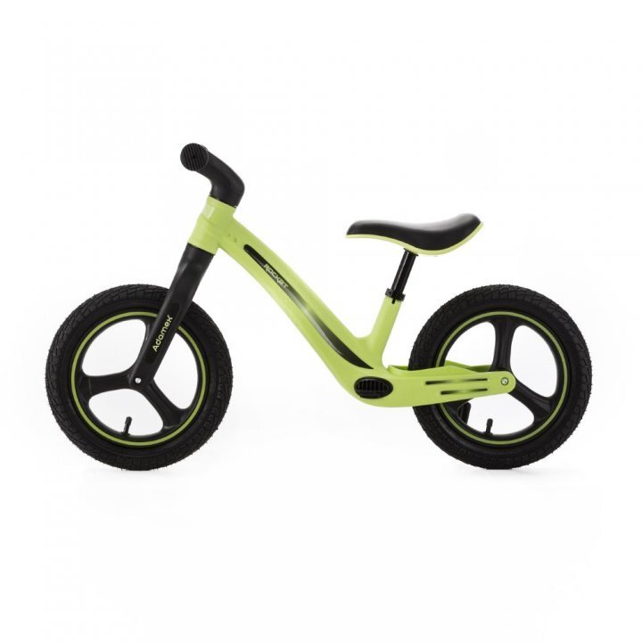 Adamex Bicicleta fara pedale pentru copii Rocket cu roti gonflabile din cauciuc 12 inch sezutul moale reglabil pe inaltime sarcina maxima admisa 25 kg omologata EN71 Lime Green