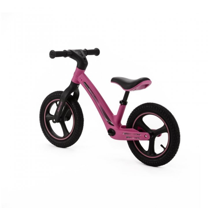 Adamex Bicicleta fara pedale pentru copii Rocket cu roti gonflabile din cauciuc 12 inch sezutul moale reglabil pe inaltime sarcina maxima admisa 25 kg omologata EN71 Pink Me
