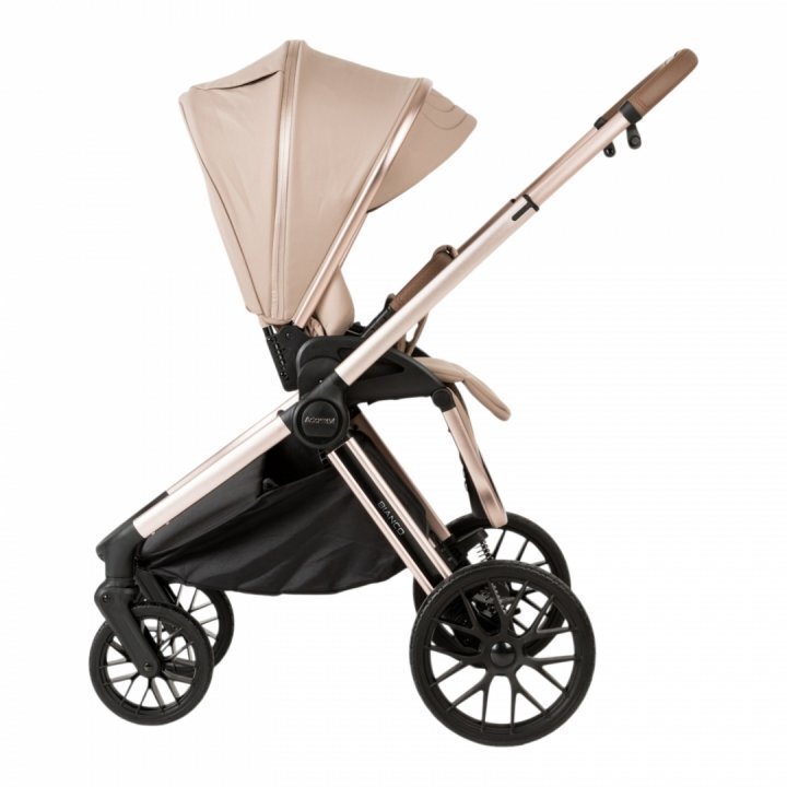 Adamex Carucior 2 in 1 Bianco Deluxe Collection cu suspensii maner reglabil certificat EN18882022 pana la 22 kg Champagne Latte