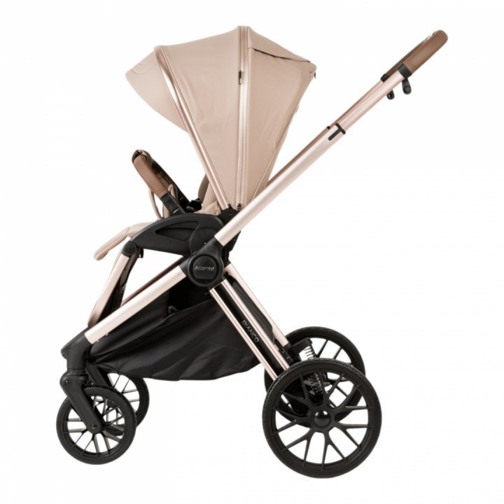 Adamex Carucior 2 in 1 Bianco Deluxe Collection cu suspensii maner reglabil certificat EN18882022 pana la 22 kg Champagne Latte