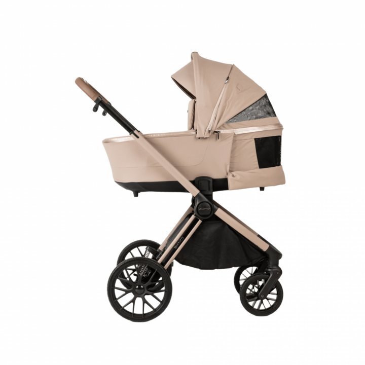 Adamex Carucior 2 in 1 Bianco Deluxe Collection cu suspensii maner reglabil certificat EN18882022 pana la 22 kg Natura Latte
