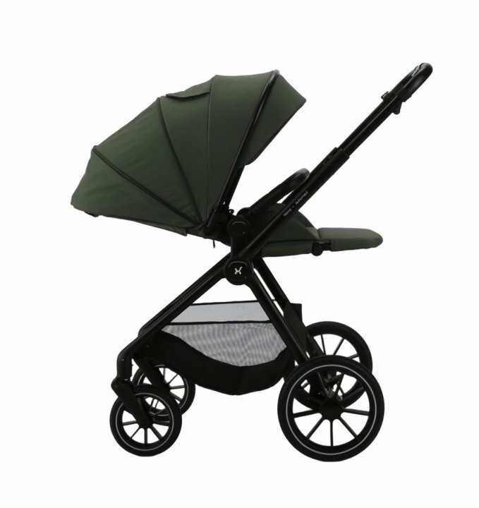 Adamex Carucior 2 in 1 pentru copii Nova premium doua piese distincte suspensii maner reglabil roti mari anti-pana greutate maxim admisa 22 kg accesorii incluse Verde