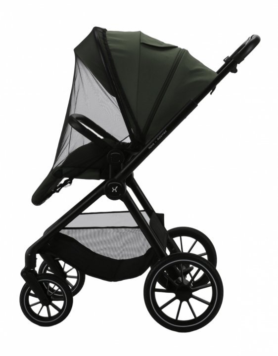 Adamex Carucior 2 in 1 pentru copii Nova premium doua piese distincte suspensii maner reglabil roti mari anti-pana greutate maxim admisa 22 kg accesorii incluse Verde