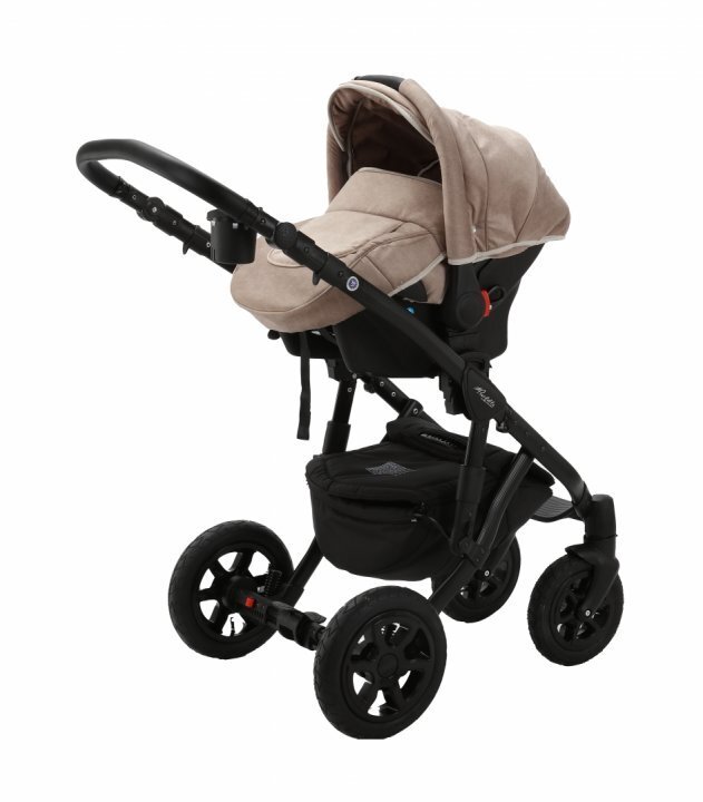 Adamex Carucior 3 in 1 Barletta FL5 Flowers Collection oak barrel cu scaun auto iSize landou cu suport de cap reglabil pe inaltime parte sport reglabila pana la orizontala suspensii