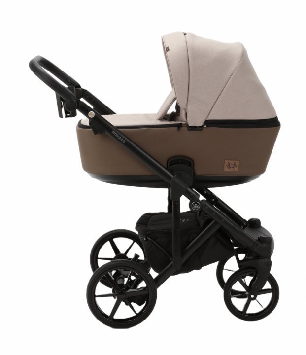 Adamex Carucior 3 in 1 Monaco Linen EcoLeather CR246 Sand Brown scoica testata ADAC suspensii maner reglabil suport reglabil pentru picioare accesorii incluse