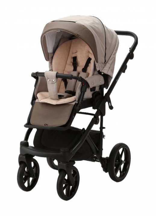 Adamex Carucior 3 in 1 Monaco Linen EcoLeather CR246 Sand Brown scoica testata ADAC suspensii maner reglabil suport reglabil pentru picioare accesorii incluse