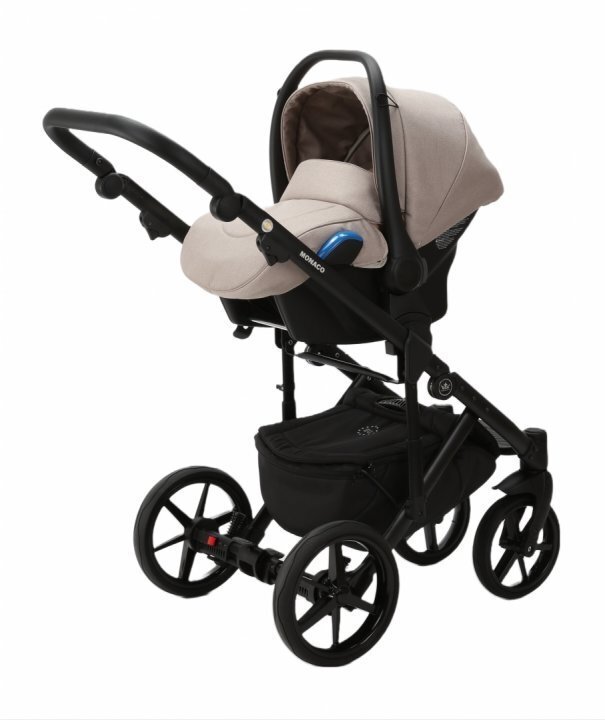 Adamex Carucior 3 in 1 Monaco Linen EcoLeather CR246 Sand Brown scoica testata ADAC suspensii maner reglabil suport reglabil pentru picioare accesorii incluse