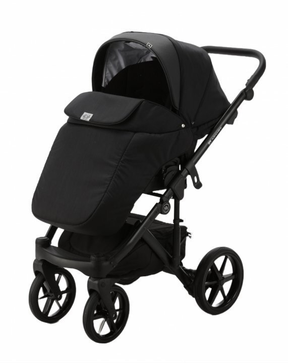Adamex Carucior 3 in 1 Monaco Linen EcoLeather PS1 Black Onyx scoica testata ADAC suspensii maner reglabil suport reglabil pentru picioare accesorii incluse