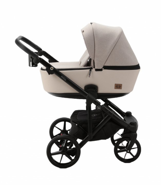 Adamex Carucior 3 in 1 Monaco Linen EcoLeather PS16 Sahara Beige scoica testata ADAC suspensii maner reglabil suport reglabil pentru picioare accesorii incluse