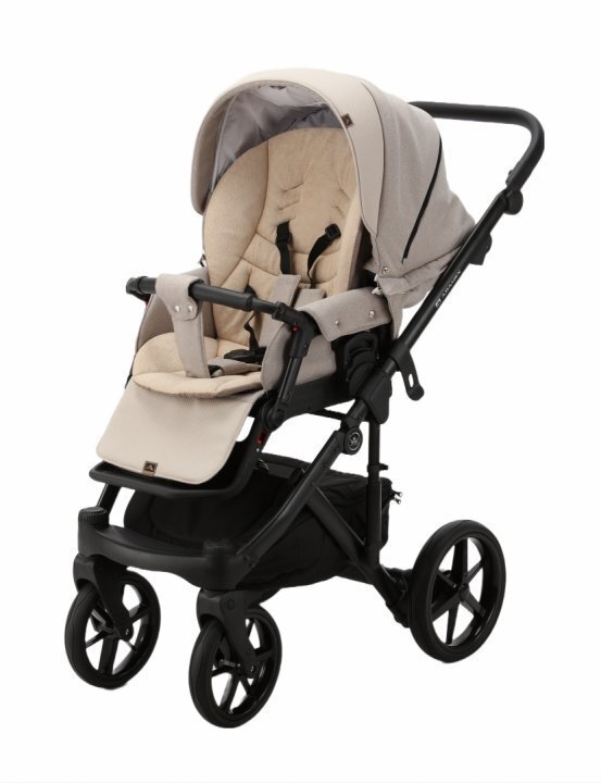 Adamex Carucior 3 in 1 Monaco Linen EcoLeather PS16 Sahara Beige scoica testata ADAC suspensii maner reglabil suport reglabil pentru picioare accesorii incluse