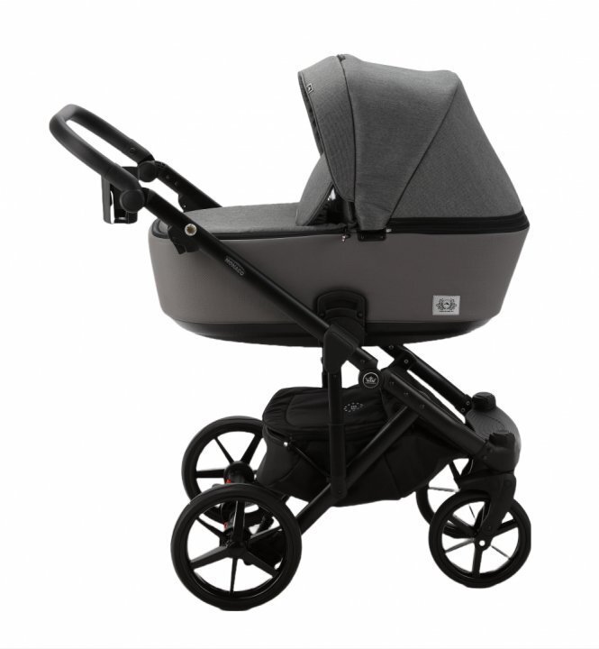 Adamex Carucior 3 in 1 Monaco Linen EcoLeather PS5 Graphite Grey scoica testata ADAC suspensii maner reglabil suport reglabil pentru picioare accesorii incluse