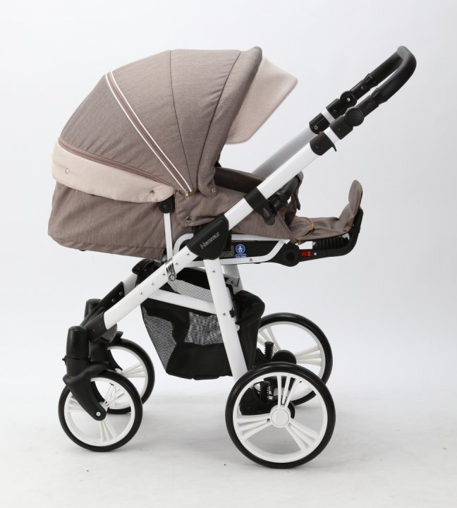 Adamex Carucior 3 in 1 Neonex TIP46B Coffee Brown scaun auto iSize spatar reglabil pana la orizontala landou cu spatar reglabil suspensii accesorii incluse