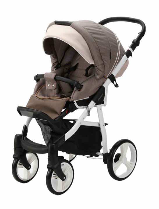 Adamex Carucior 3 in 1 Neonex TIP46B Coffee Brown scaun auto iSize spatar reglabil pana la orizontala landou cu spatar reglabil suspensii accesorii incluse