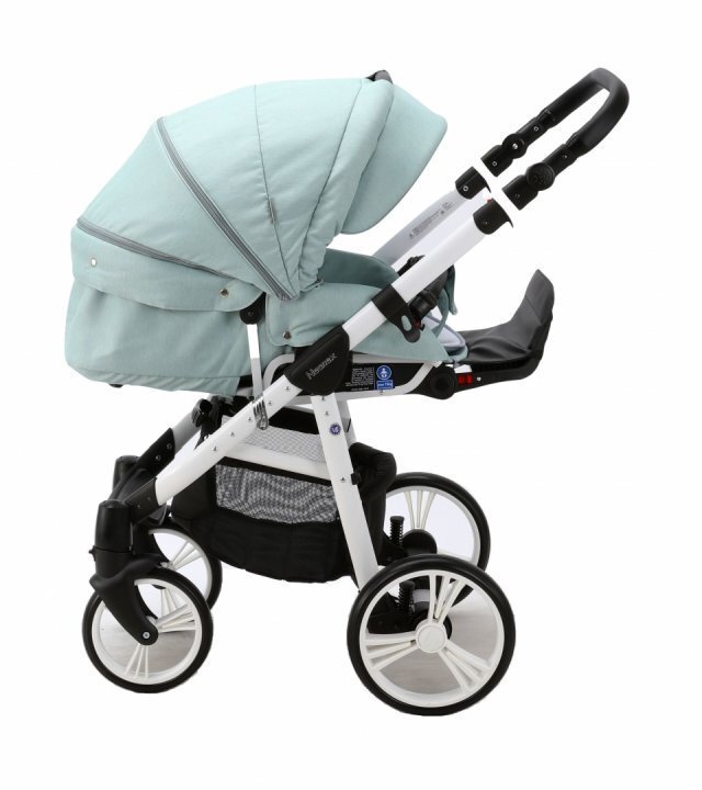 Adamex Carucior 3 in 1 Neonex TIP56B Green Mint scaun auto iSize spatar reglabil pana la orizontala landou cu spatar reglabil suspensii accesorii incluse