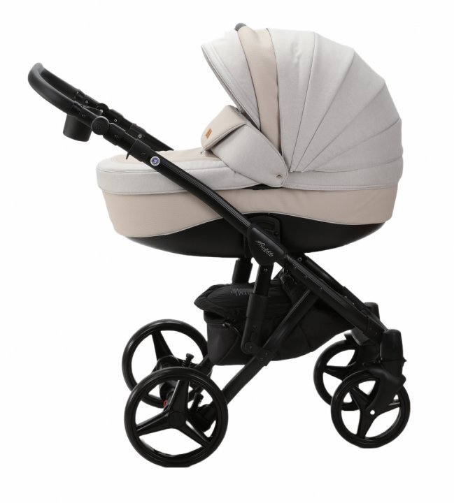Adamex Carucior 3 in 1 pentru copii Barletta LinenEcoleather PS27 Atacama Sand cu copertina reglabila manere de transport spatar reglabil omologat R129