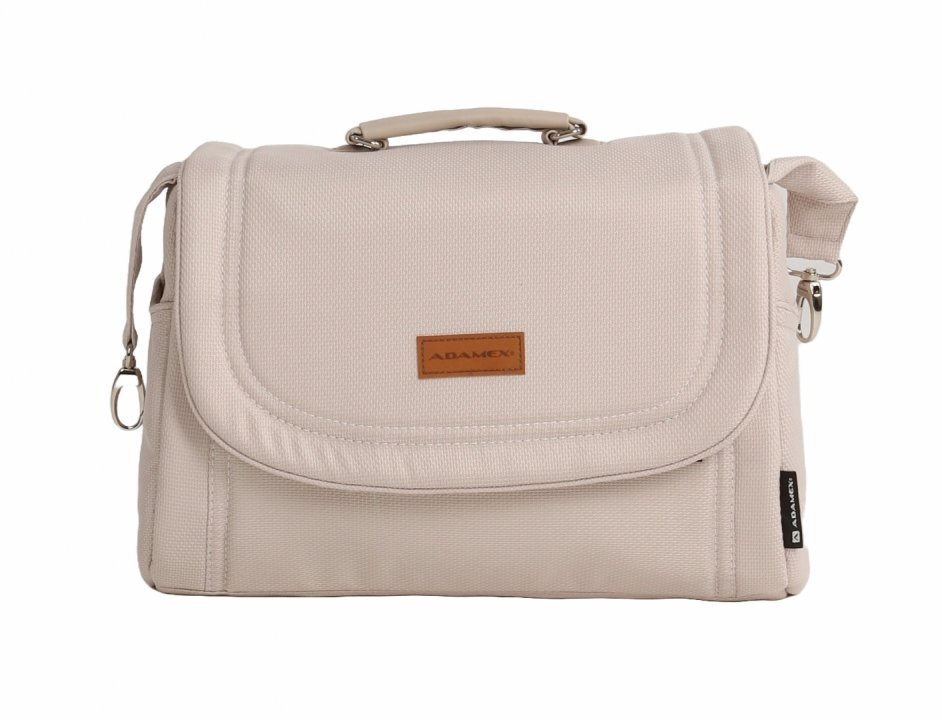 Adamex Carucior 3 in 1 pentru copii Barletta Natura Collection TK161 Full Linen Vanilla cu scaun auto iSize landou cu suport de cap reglabil pe inaltime parte sport reglabila pana la orizontala suspensii