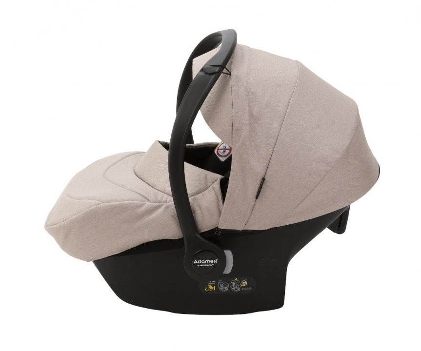 Adamex Carucior 3 in 1 pentru copii Barletta Y847 Cafe Latte cu scaun auto iSize landou cu suport de cap reglabil pe inaltime parte sport reglabila pana la orizontala suspensii