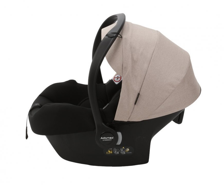 Adamex Carucior 3 in 1 pentru copii Barletta Y847 Cafe Latte cu scaun auto iSize landou cu suport de cap reglabil pe inaltime parte sport reglabila pana la orizontala suspensii
