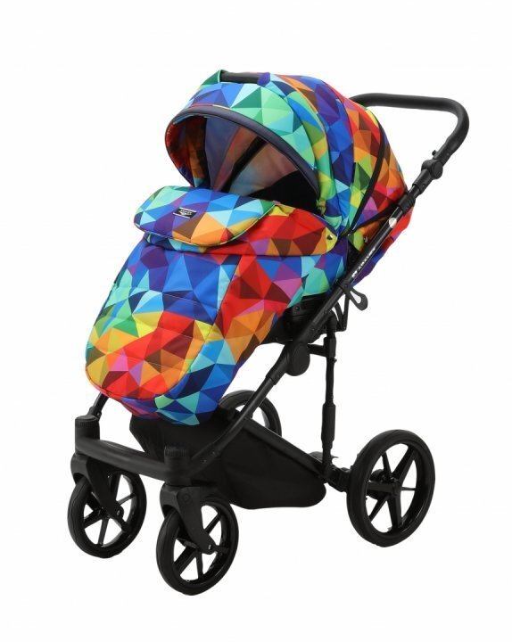 Adamex Carucior 3 in 1 Rimini Alu tip Collection Linen EcoLeather multicolor cu scaun iSize parte sport reglabila pana la orizontala cadru cu suspensii landou cu suport de cap reglabil pe inaltime