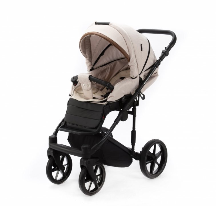 Adamex Carucior 3 in 1 Rimini Alu Tip Collection Linen EcoLeather RY83 Beige Caramel scoica testata ADAC suspensii maner reglabil suport reglabil pentru picioare accesorii incluse