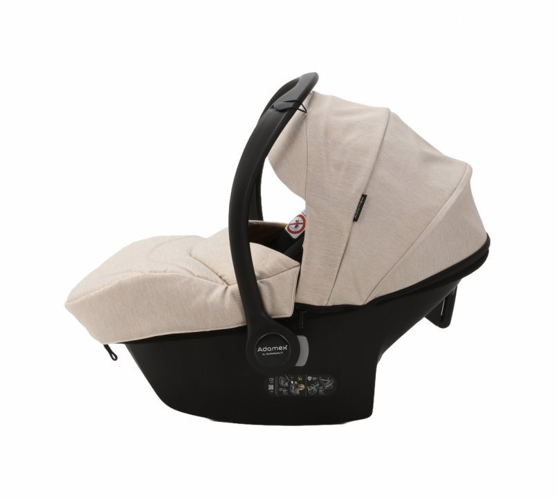 Adamex Carucior 4 in 1 Olivia Full Linen TD2 Sweet Amaretto cu scoica certificata ADAC baza isofix suspensii accesorii