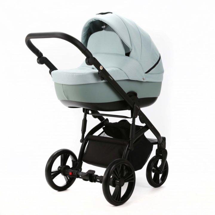 Adamex Carucior pentru copii 2 in 1 Lanti PS25 Pliabil landou cu salteluta copertina reglabila roti frontale pivotante cu dubla suspensie si husa de ploaie inclusa Linen EcoLeather Mint Green