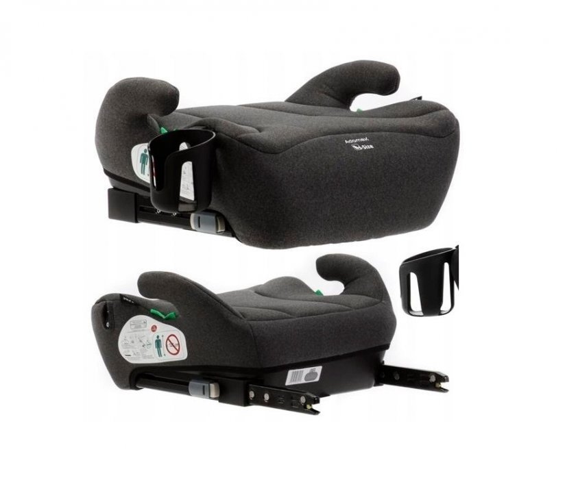 Adamex Inaltator auto pentru copii isofix Jazz omologat R129 i-Size bare isofix reglabile suport pahar husa detasabila 125-150 cm sau 22-36 kg Gri