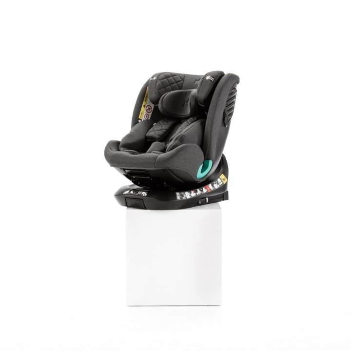 Adamex Scaun auto pentru copii cu isofix 4 in 1 Trip omologat R129 i-Size rotativ cu picior de fixare 12 niveluri de ajustare a suportului pentru cap 40-150 cm sau 0-12 ani Gri