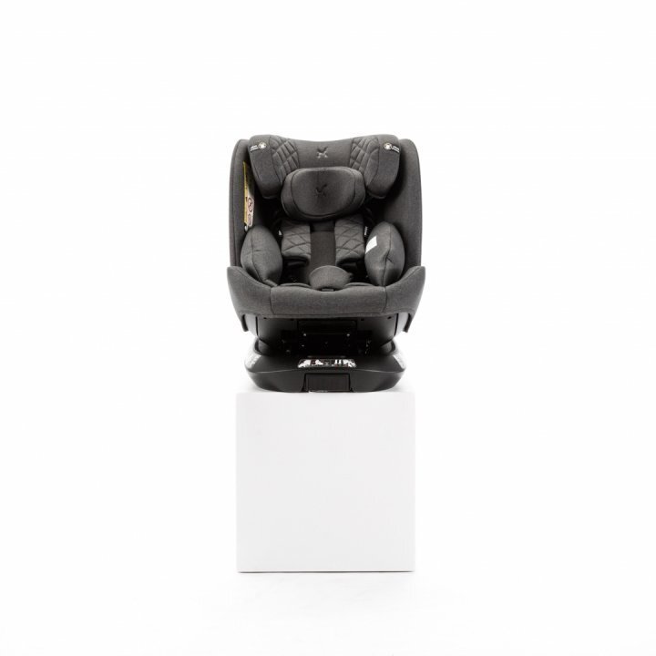 Adamex Scaun auto pentru copii cu isofix 4 in 1 Trip omologat R129 i-Size rotativ cu picior de fixare 12 niveluri de ajustare a suportului pentru cap 40-150 cm sau 0-12 ani Gri