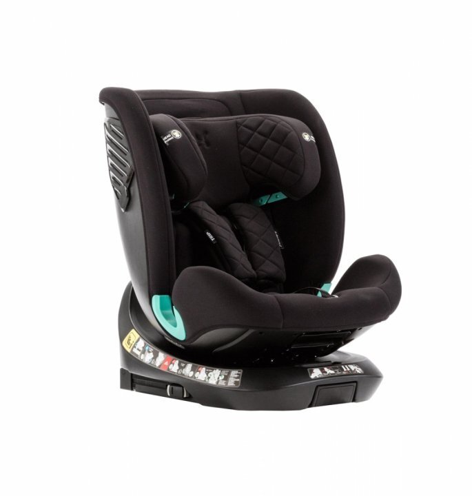 Adamex Scaun auto pentru copii cu isofix 4 in 1 Trip omologat R129 i-Size rotativ cu picior de fixare 12 niveluri de ajustare a suportului pentru cap 40-150 cm sau 0-12 ani Negru