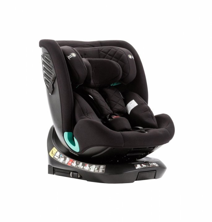 Adamex Scaun auto pentru copii cu isofix 4 in 1 Trip omologat R129 i-Size rotativ cu picior de fixare 12 niveluri de ajustare a suportului pentru cap 40-150 cm sau 0-12 ani Negru