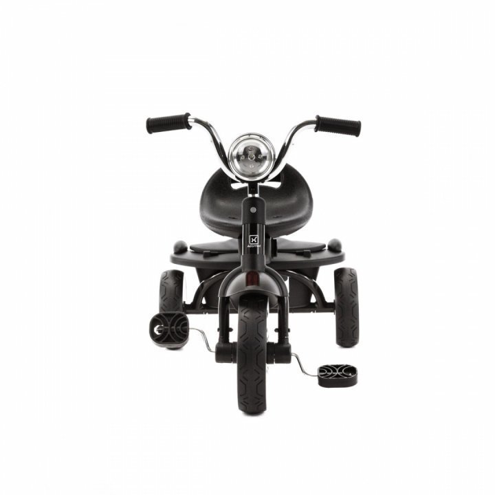 Adamex Tricicleta clasica pentru copii Warrior cu far si sunete portbagaj cu capac omologata EN71 cadru din otel pana la 25 kg Negru