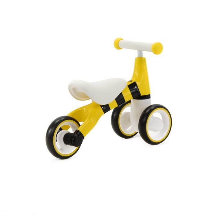 Adamex Tricicleta pentru copii Animals fara pedale cu 3 roti sistem de blocare a rotirii ghidonului testata EN71 pentru interior exterior sezut moale +12 luni Bee