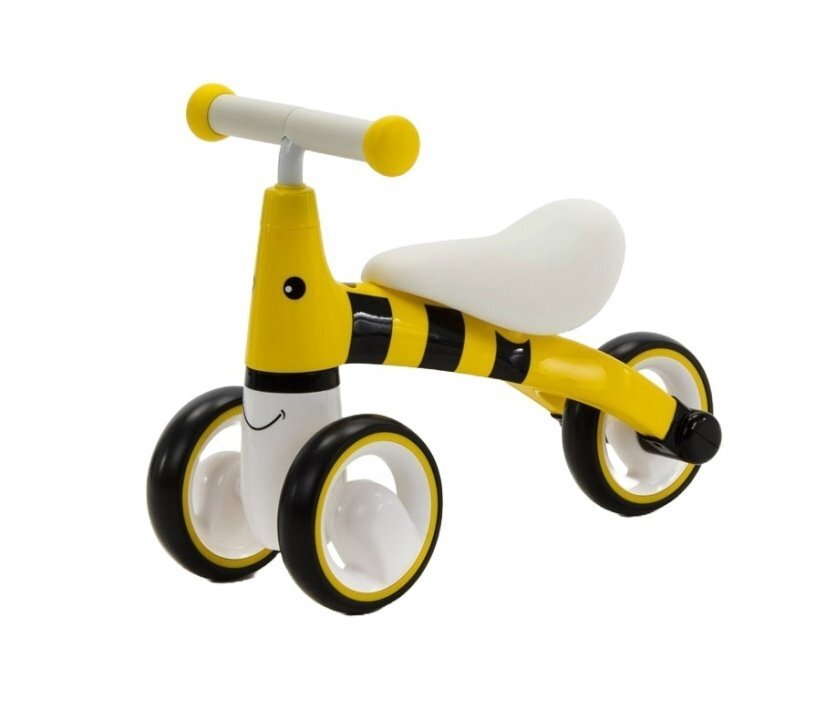 Adamex Tricicleta pentru copii Animals fara pedale cu 3 roti sistem de blocare a rotirii ghidonului testata EN71 pentru interior exterior sezut moale +12 luni Bee